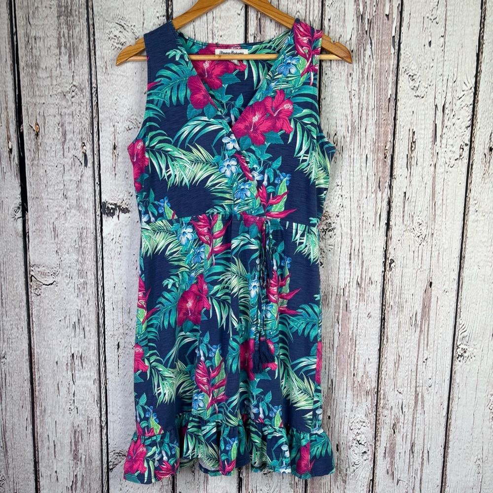 Tommy Bahama Floral Dress Women’s Small Tropical Flowers Knee Length Sleeveless